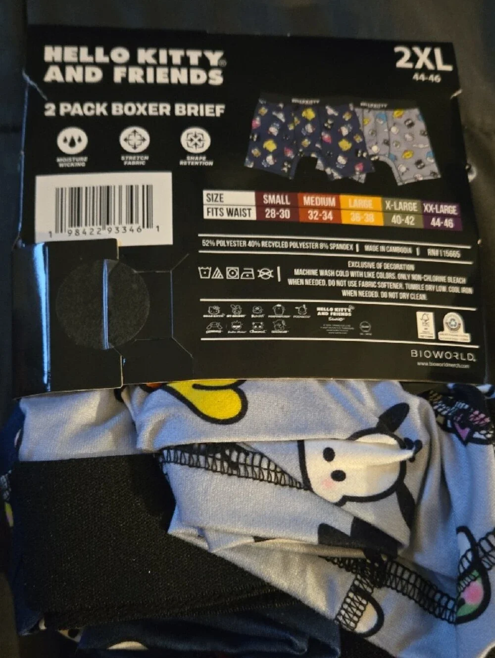 Hello Kitty Navy Boxer Briefs with Multicolor Character Prints